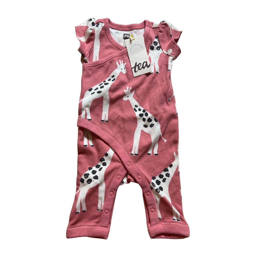 NWT Tea Collection Cap Sleeve Baby Romper Size New Born